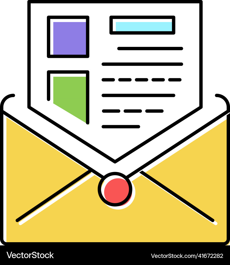 Sending mail report color icon Sending mail report color icon Vector Image
