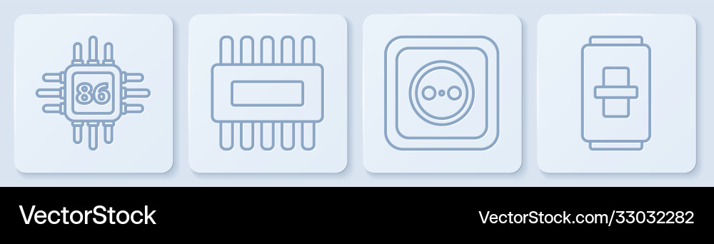 Set line processor with microcircuits cpu Set line processor with microcircuits cpu vector image