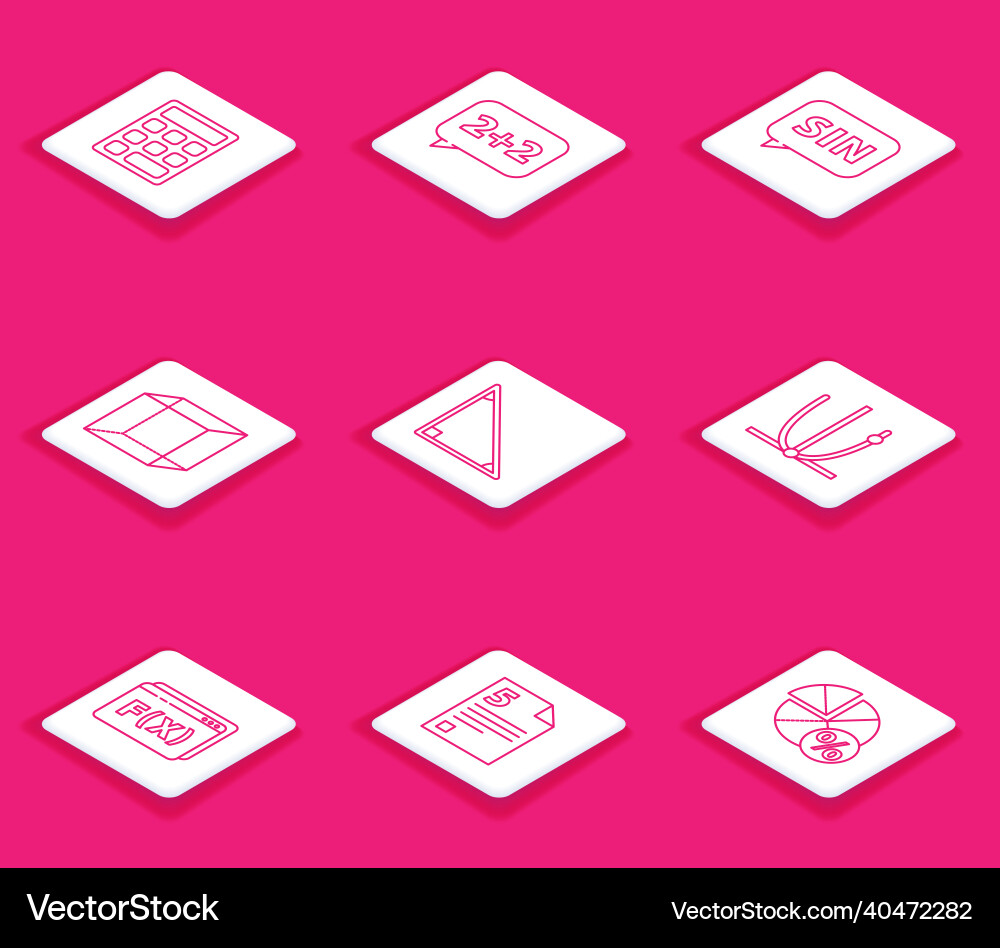 Set line triangle math graph schedule chart Set line triangle math graph schedule chart vector image