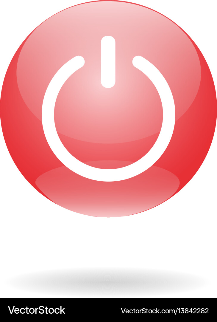 Shut down button bright switch off vector image