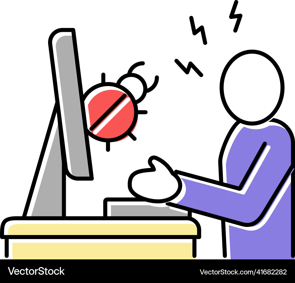 Sysadmin fixing debug color icon Sysadmin fixing debug color icon vector image