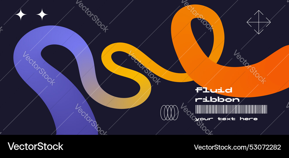 Wavy geometric loopy shape with colorful gradient Vector Image