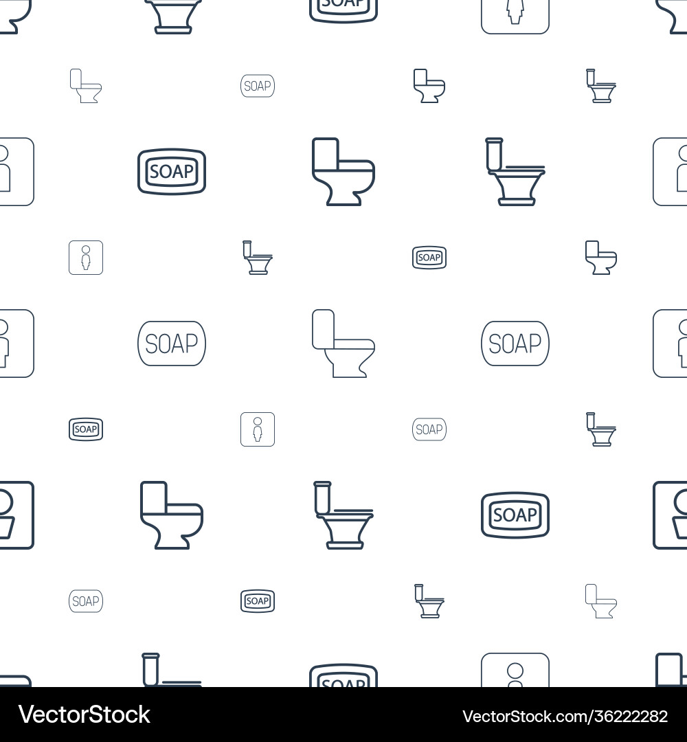 Wc icons pattern seamless white background vector image