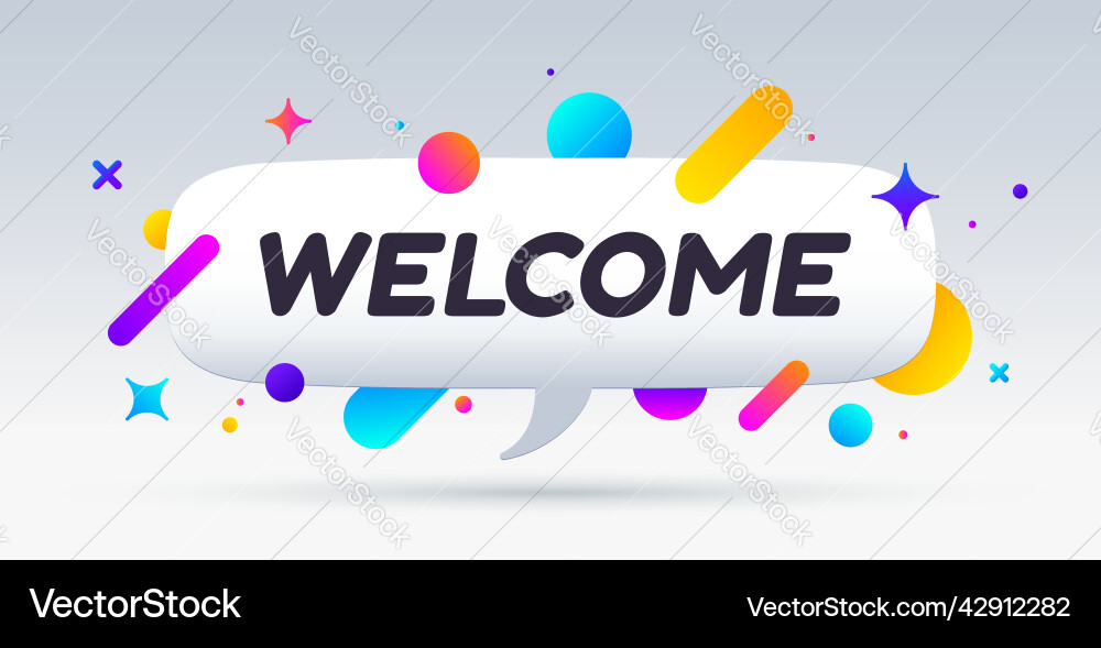 Welcome speech bubble banner poster Royalty Free Vector