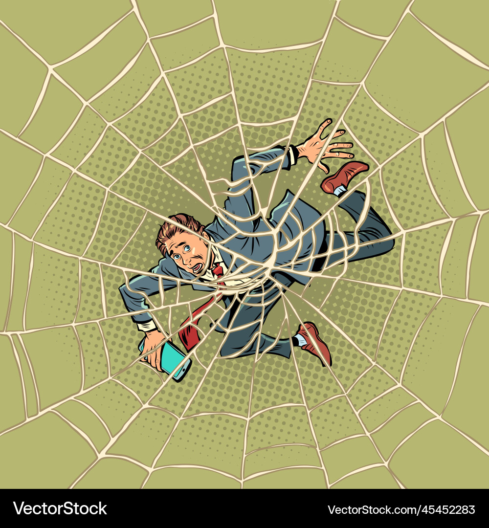 A man businessman got into difficult Vector Image