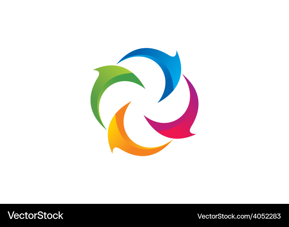 Abstract Curl Logo - Circular Shape vector image