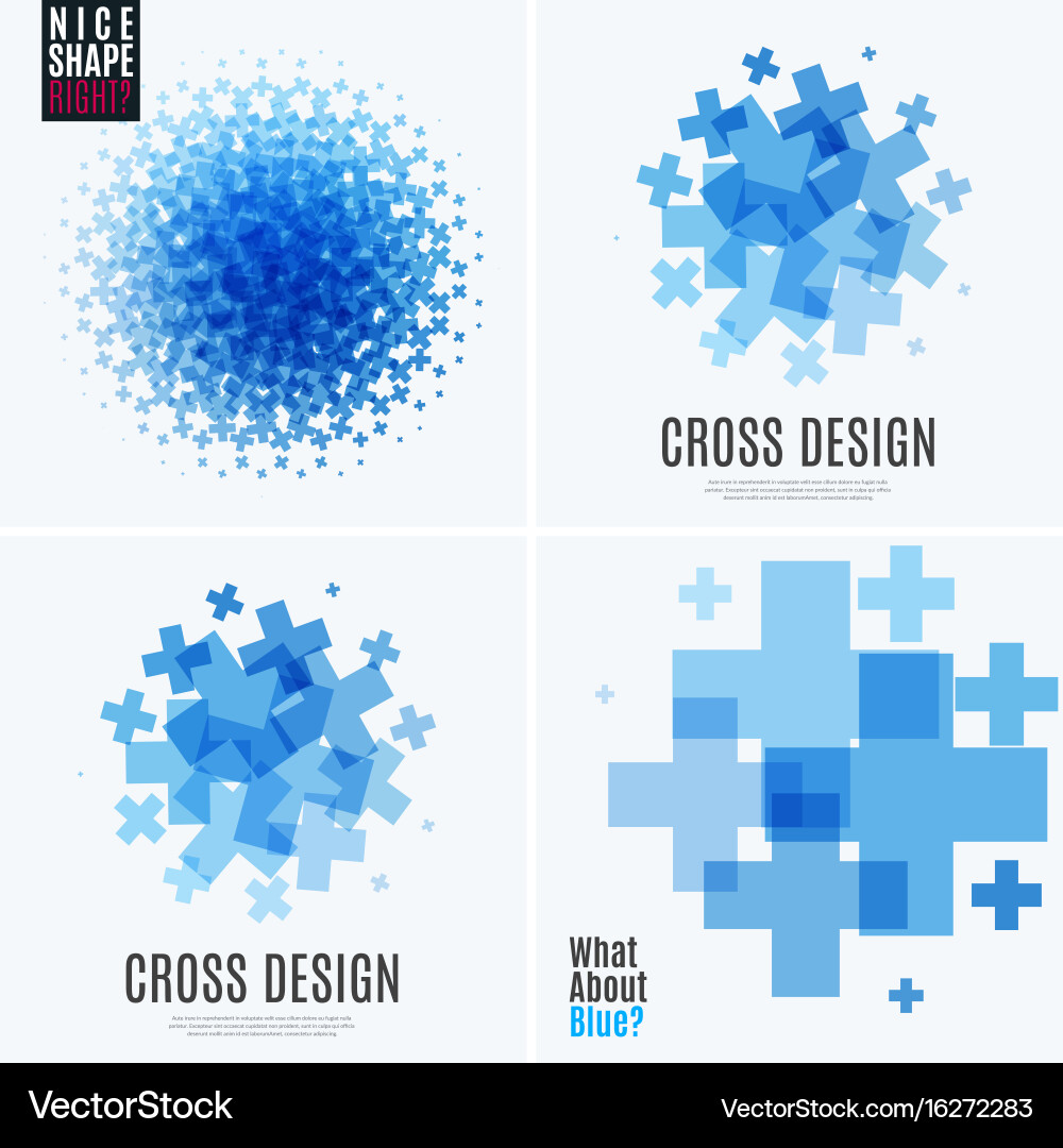Abstract design elements with cross vector image