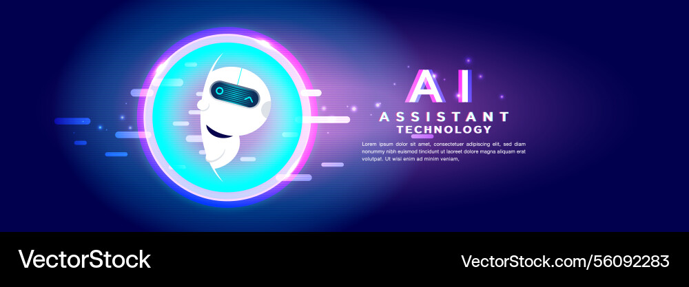 Advanced ai assistant in a futuristic digital Advanced ai assistant in a futuristic digital Vector Image