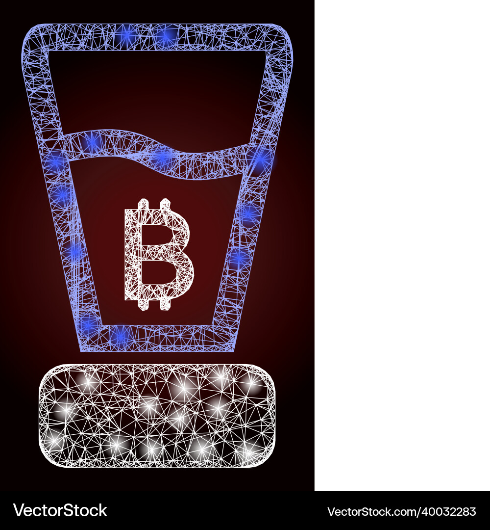 Bright net mesh bitcoin mixer with lightspots Vector Image