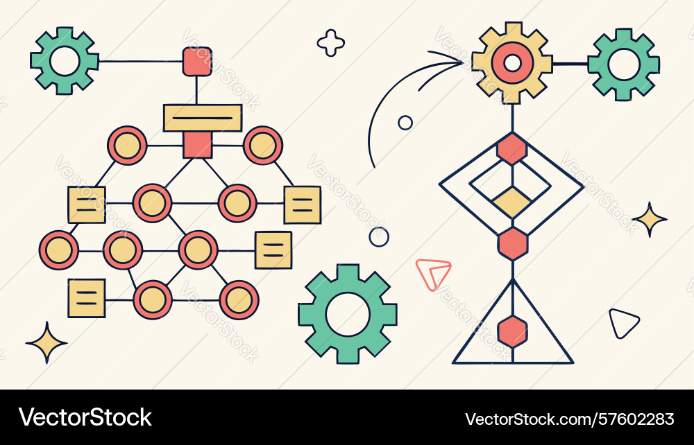 Business process flowchart streamlined workflow vector image
