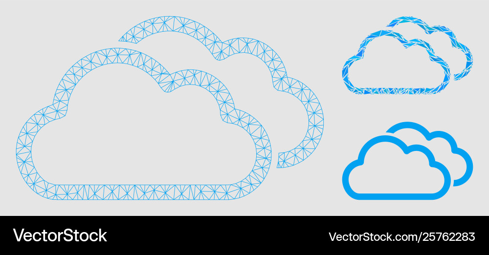 Contour clouds mesh 2d model and triangle vector image