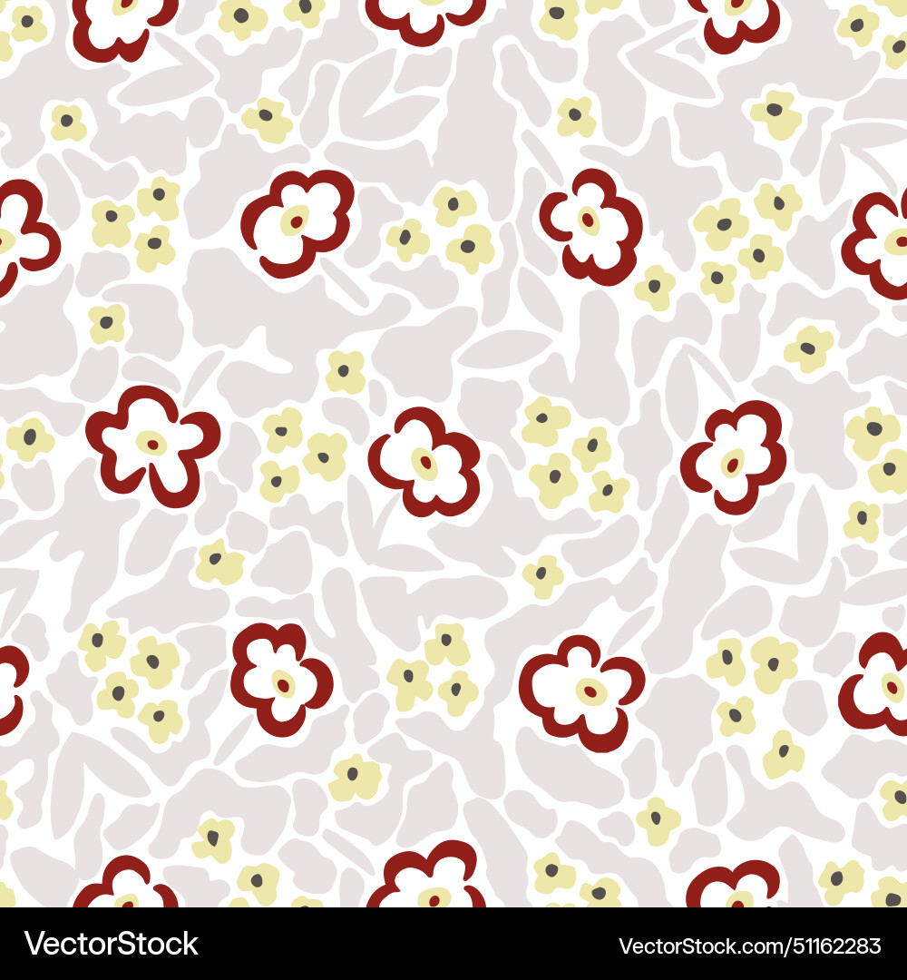 Cute floral seamless repeat pattern Royalty Free Vector