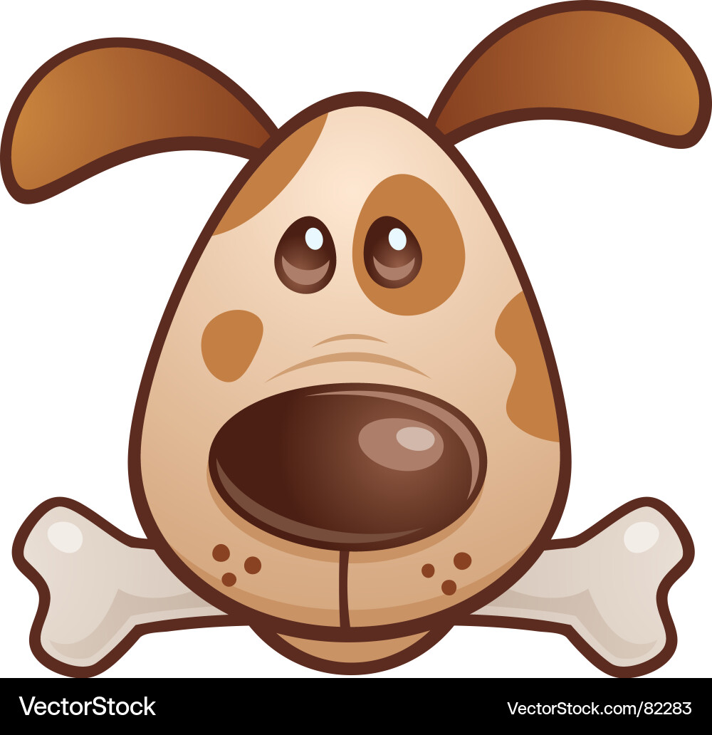 Cute Puppy with Bone Vector Image