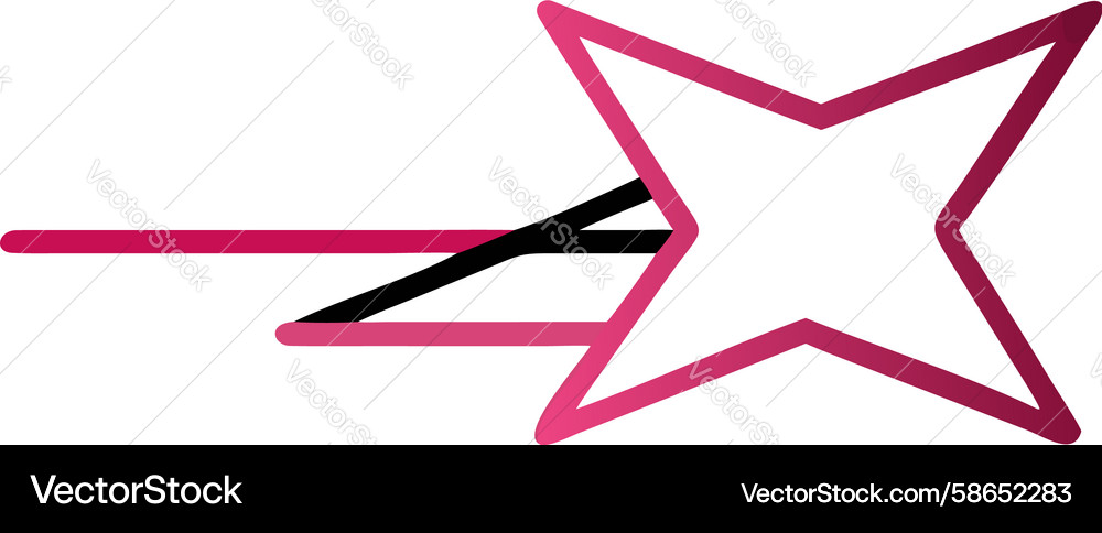 Dynamic Star Arrow with Lines Vector Image