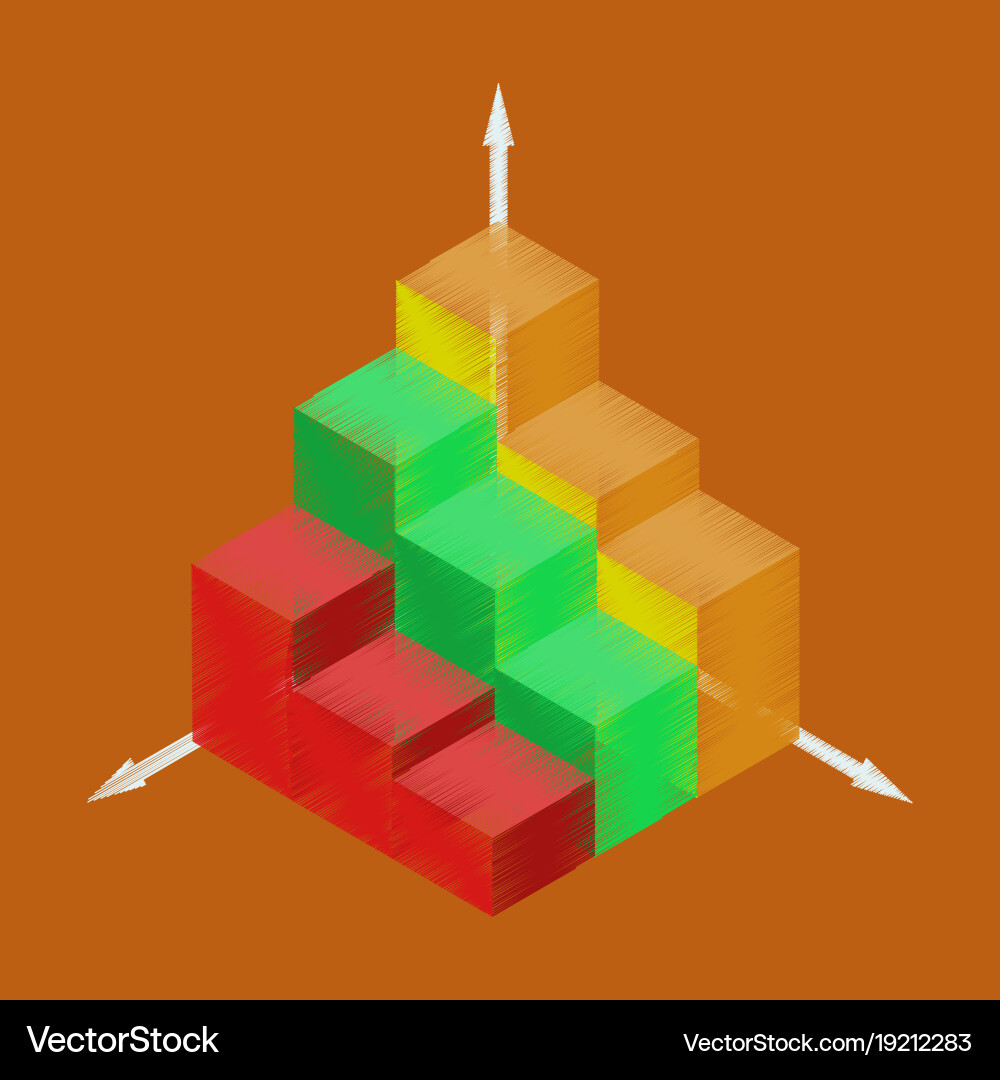 Flat shading style icon graph vector image