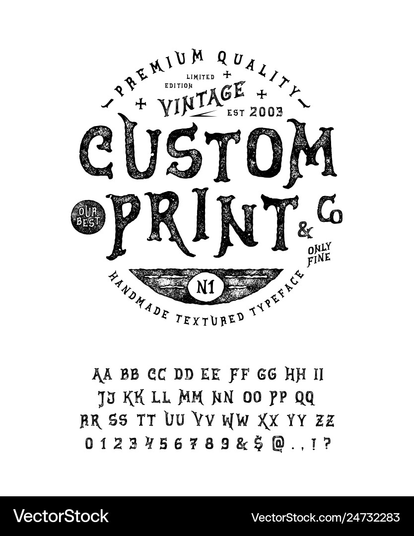 Font custom print Font custom print vector image