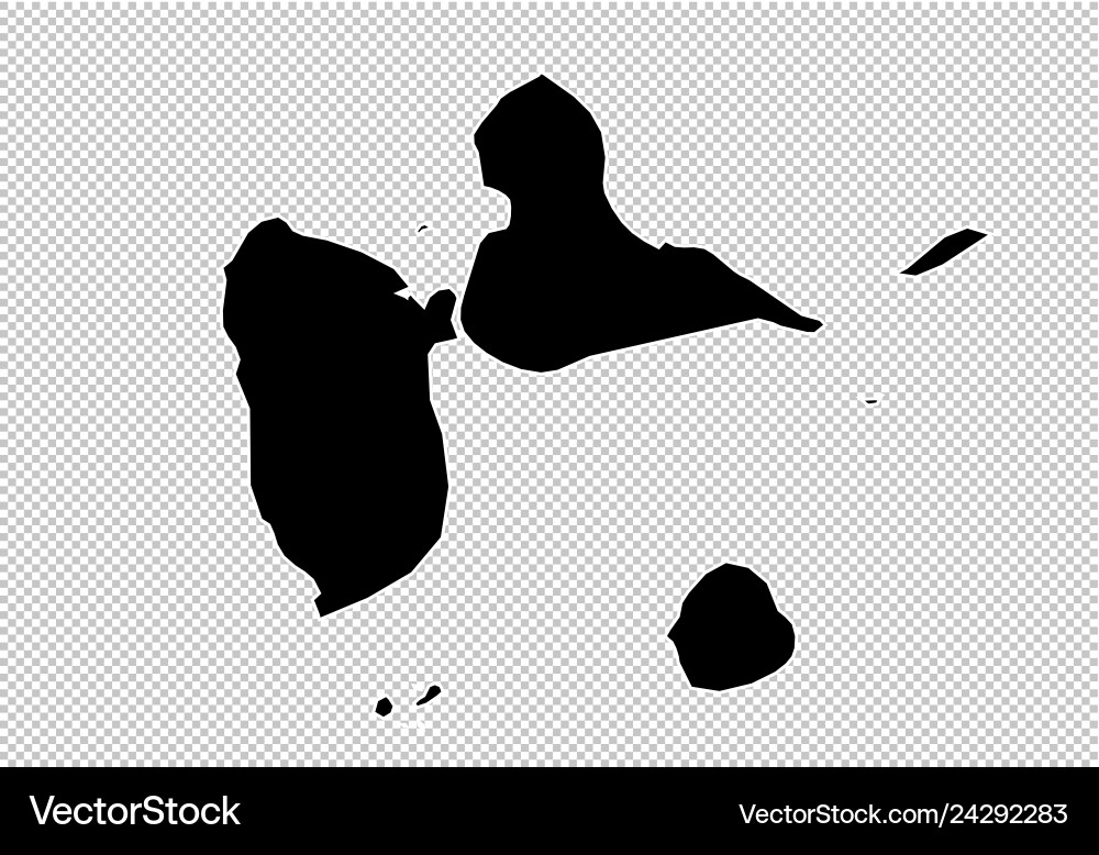 Guadeloupe map - high detailed black Guadeloupe map - high detailed black vector image