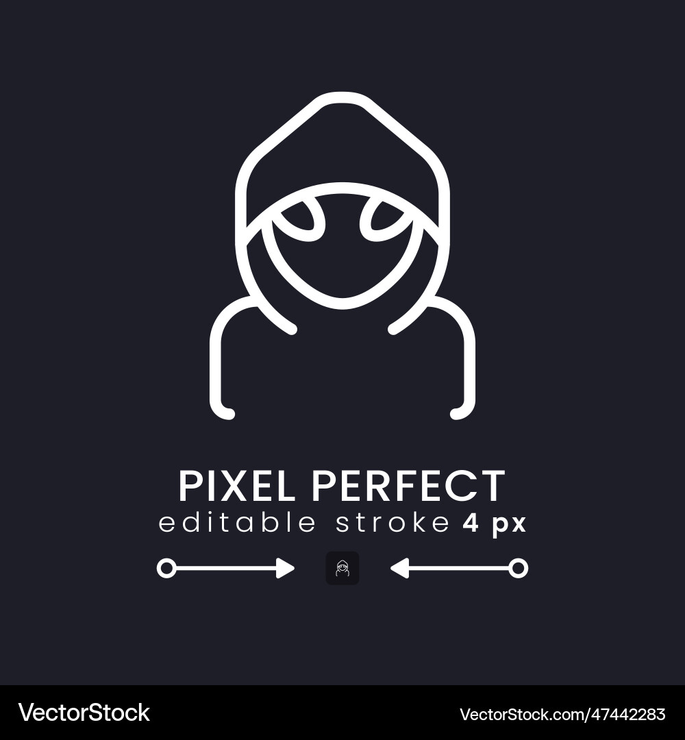 Hacker white linear desktop icon on black Hacker white linear desktop icon on black vector image