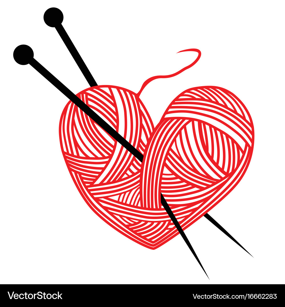 Heart Knit Wool Craft Icon – Royalty-Free Vector | VectorStock