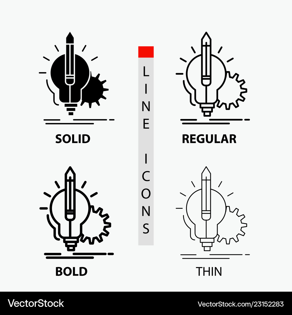 Idea insight key lamp lightbulb icon in thin Idea insight key lamp lightbulb icon in thin vector image