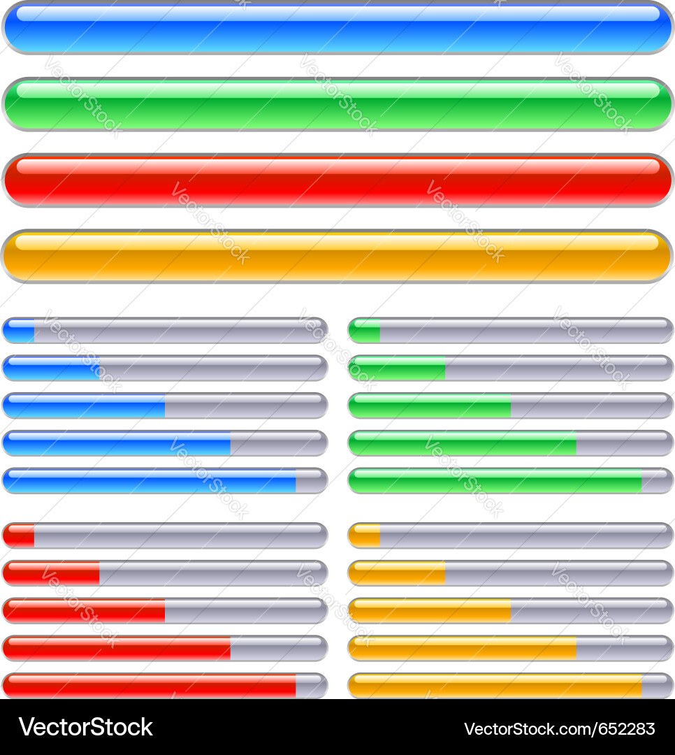 Loading Progress Bars - Circular Style Vector Image