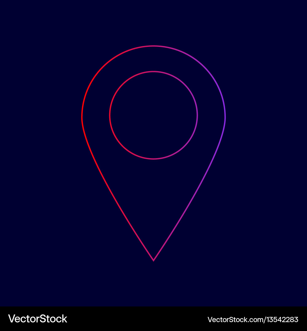 Mark pointer sign line icon with gradient Mark pointer sign line icon with gradient Vector Image