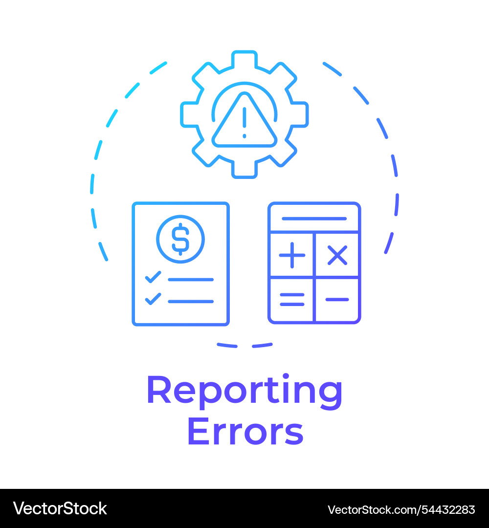 Reporting errors blue gradient concept icon Reporting errors blue gradient concept icon vector image