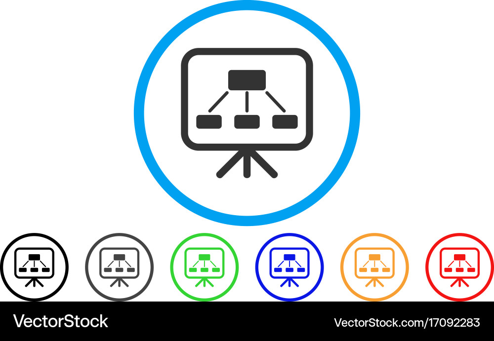 Scheme demonstration screen rounded icon Vector Image