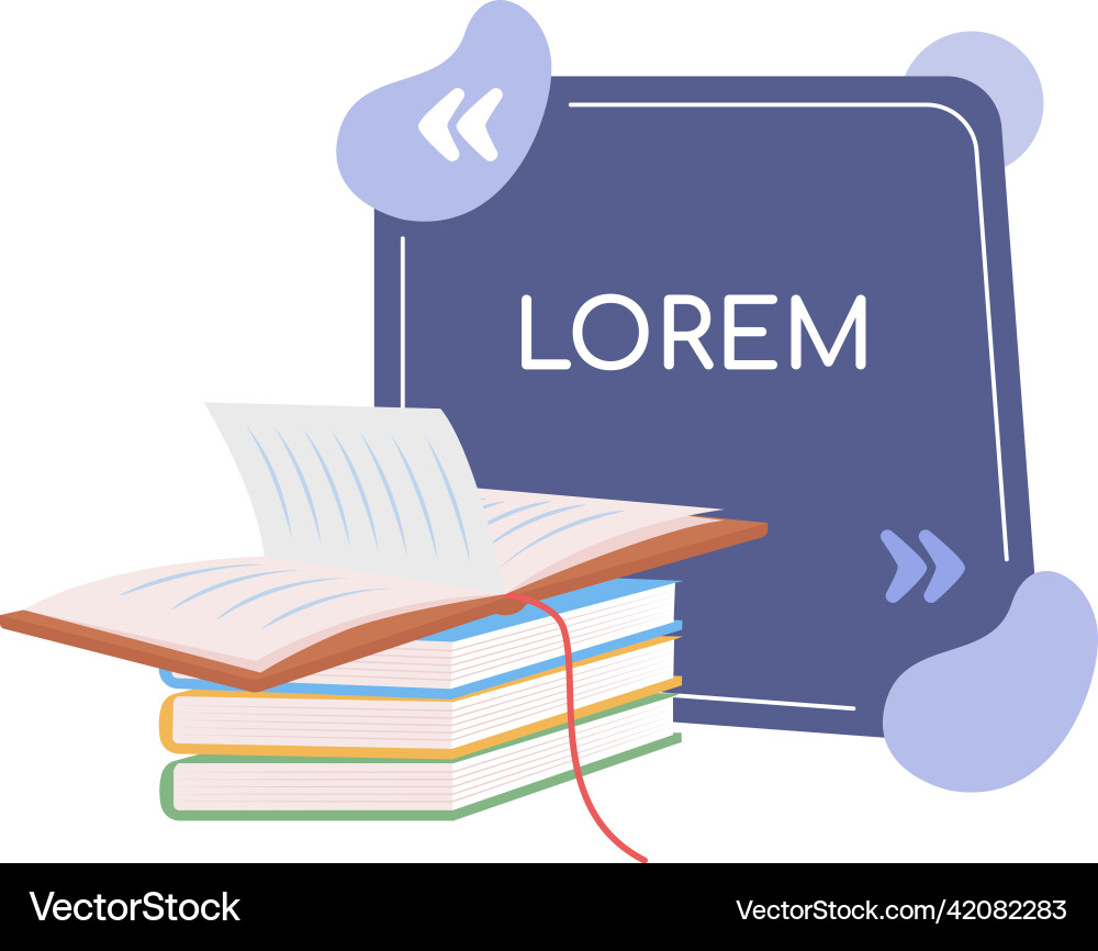 School textbooks quote textbox with flat object School textbooks quote textbox with flat object vector image