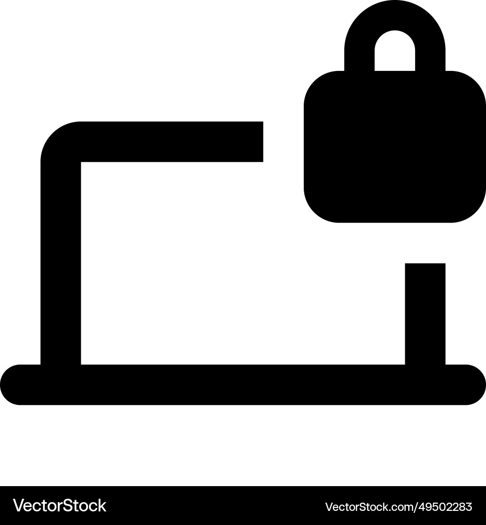 Secure laptop with built-in locking mechanism Vector Image