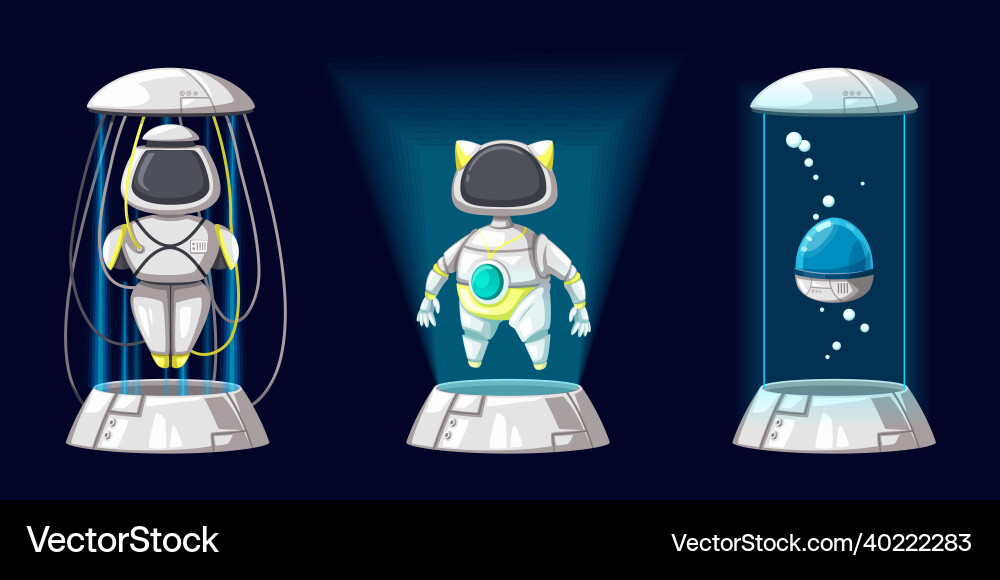 Set of android character robot toy cartoon style Set of android character robot toy cartoon style vector image