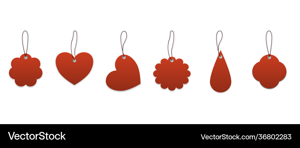 Set red blank labels with different shape Set red blank labels with different shape vector image