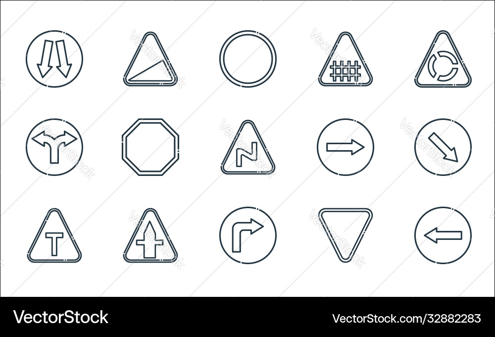 Signaling line icons linear set quality Signaling line icons linear set quality vector image