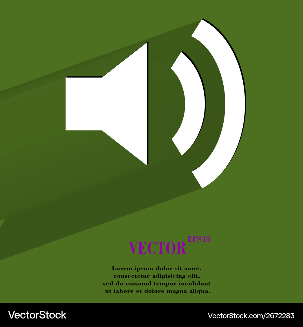Speaker flat modern web button with long shadow Vector Image