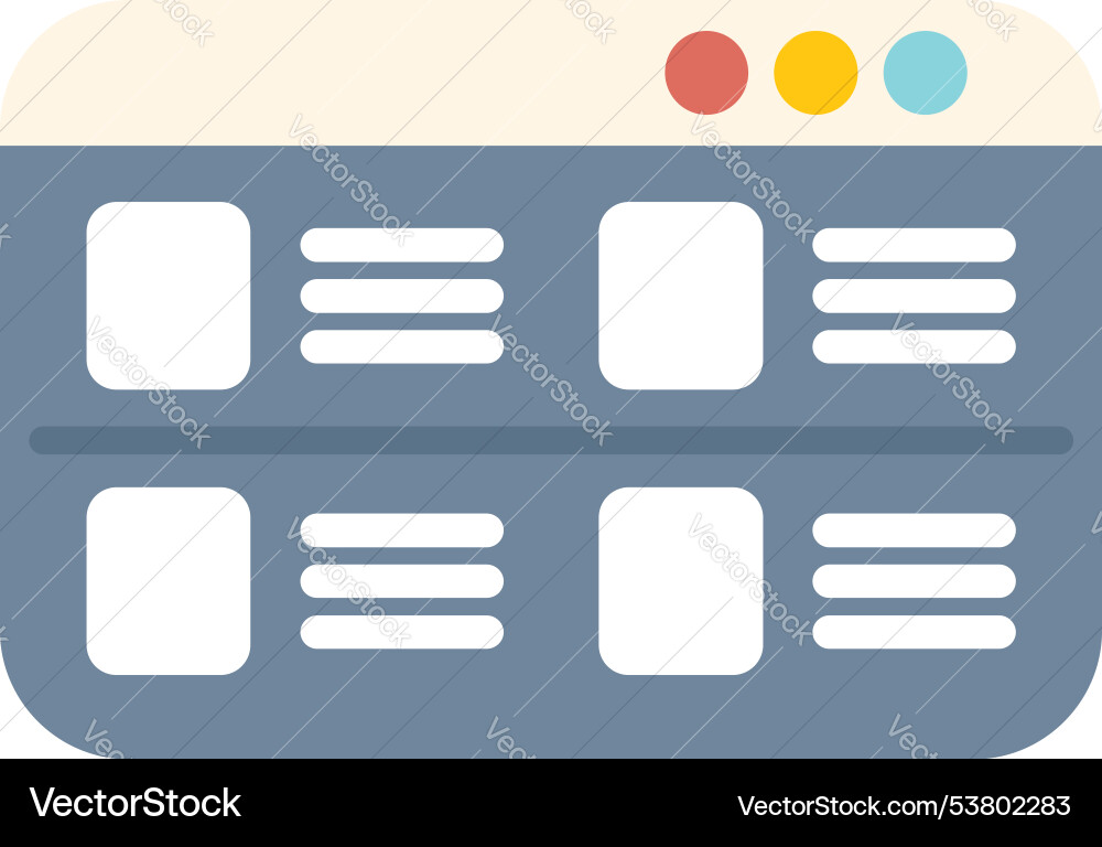 Website layout showing content management system Website layout showing content management system vector image