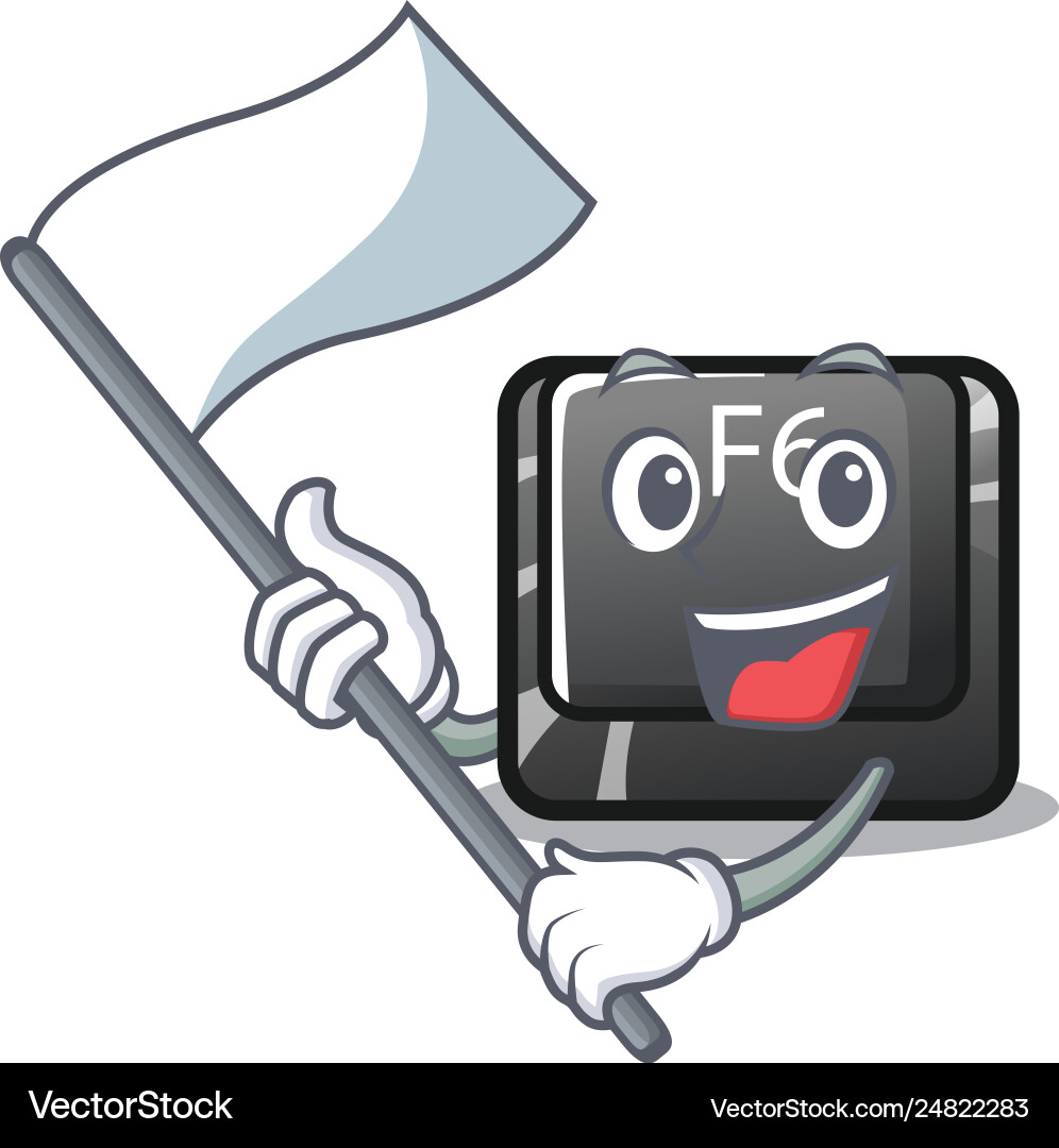 With flag f6 button installed on character vector image