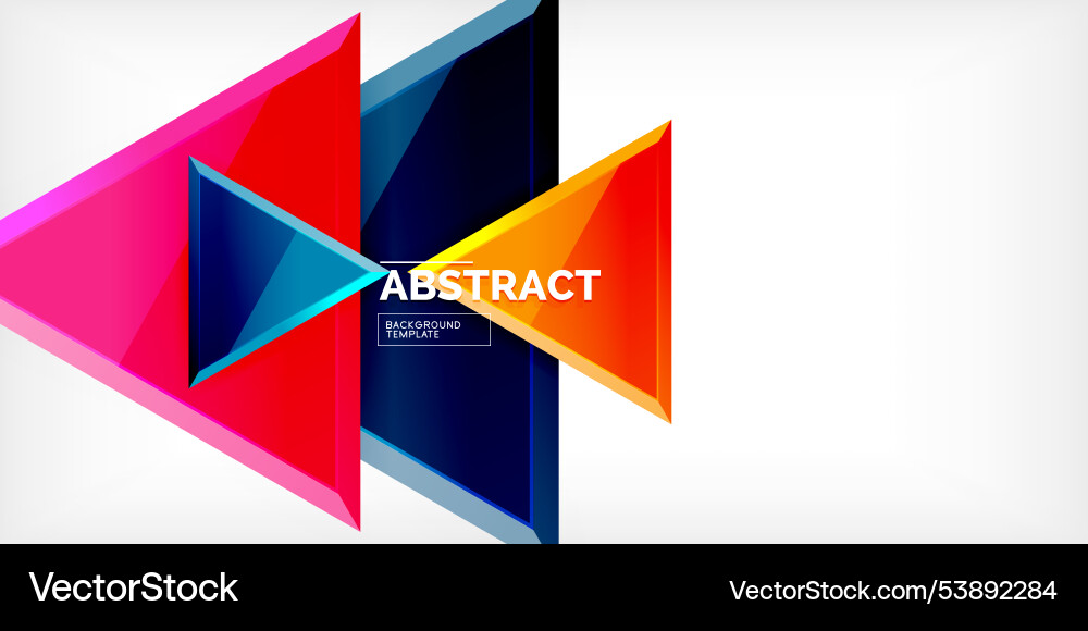Abstract background - colorful triangles with 3d Vector Image