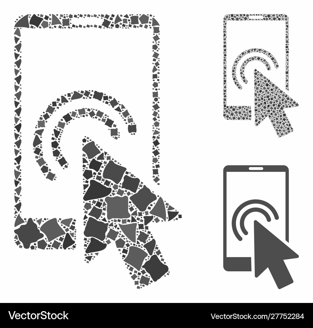 Arrow double click smartphone composition icon Arrow double click smartphone composition icon vector image
