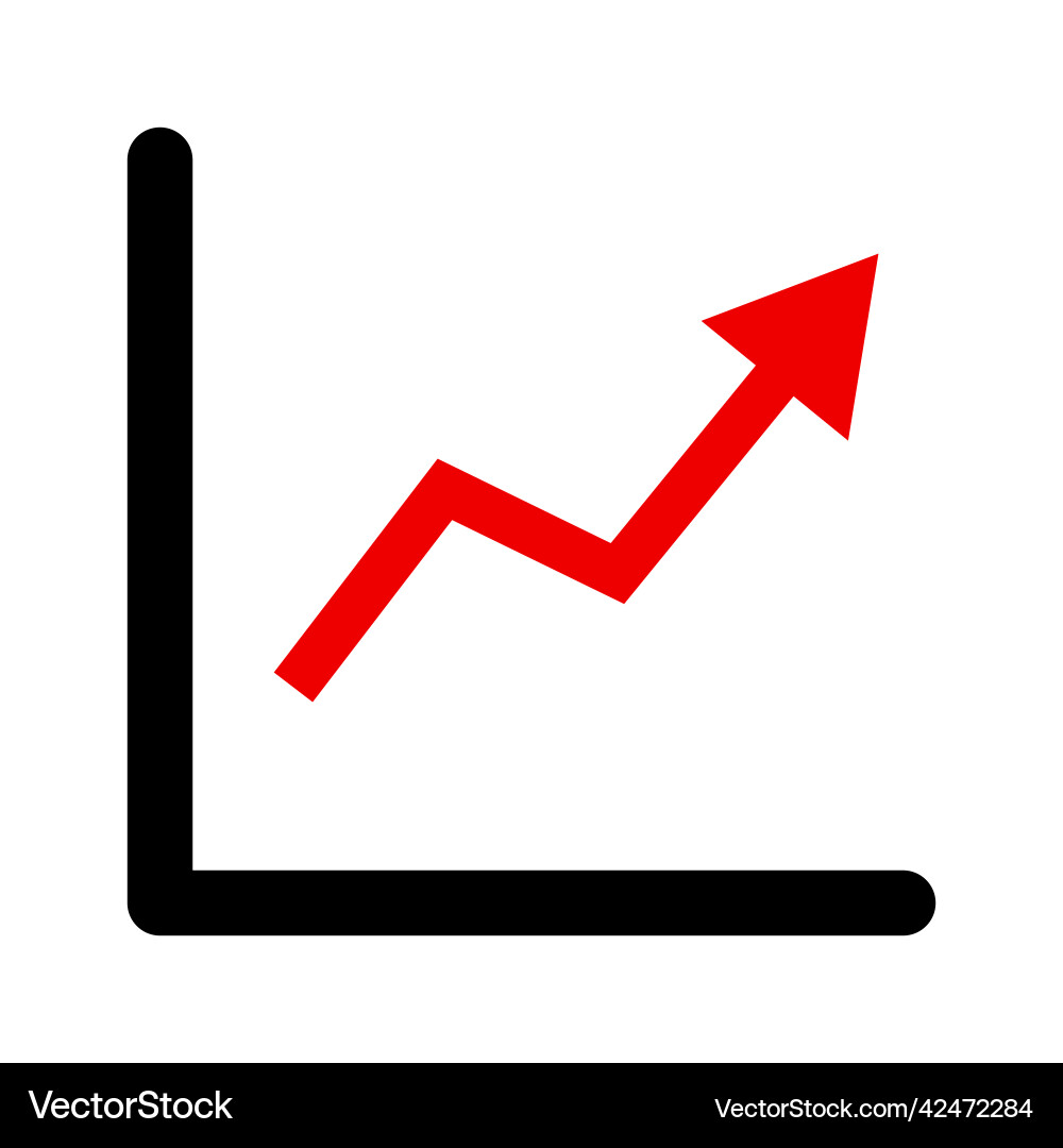 Ascending arrow chart icons Ascending arrow chart icons vector image