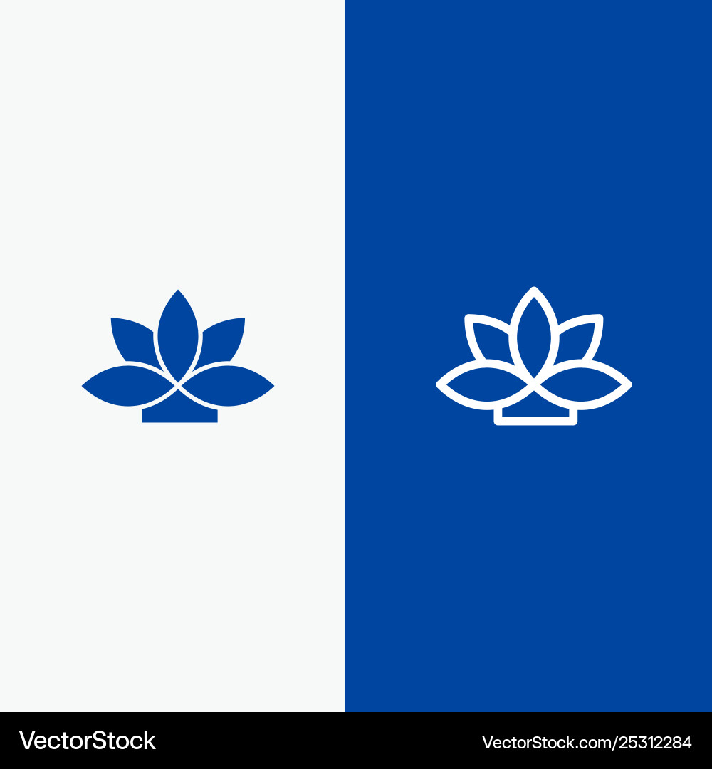 Blume india Lotus Pflanze Linie und Glyph fest Blume india Lotus Pflanze Linie und Glyph fest vektorbild