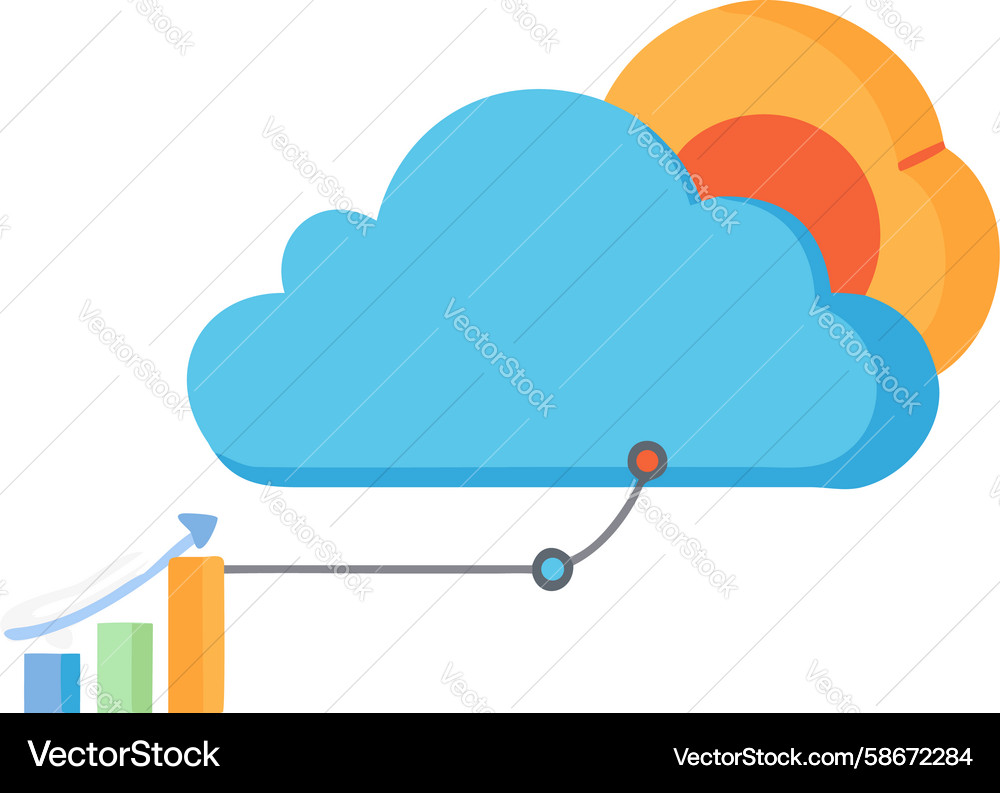 Cloud Growth Chart Modern Vector Image