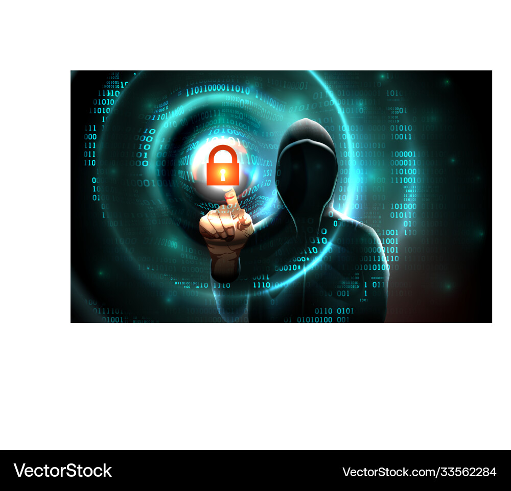 Computer Hacker Kapuze berührt Touchscreen Computer Hacker Kapuze berührt Touchscreen vektorbild