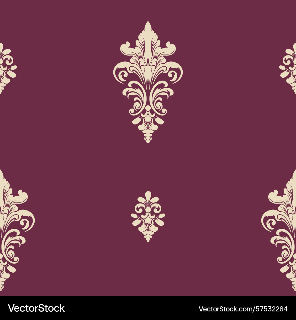 Damask royal red modern seamless pattern element Damask royal red modern seamless pattern element Vector Image