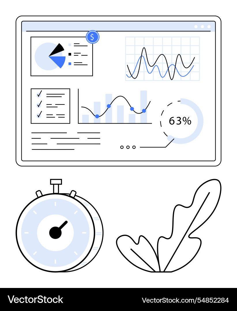 Data visualization dashboard with analytics Data visualization dashboard with analytics vector image