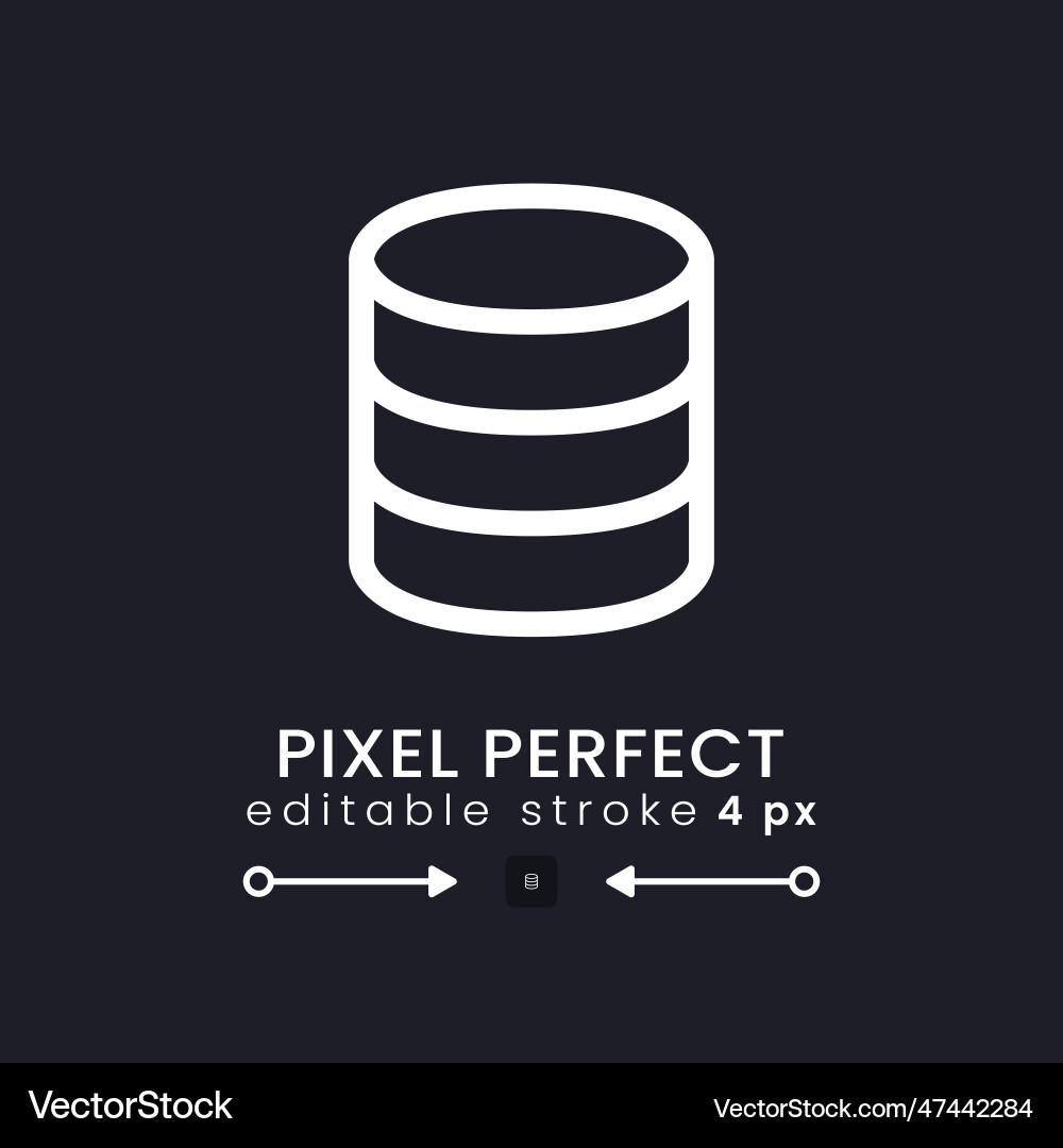 Database white linear desktop icon on black Database white linear desktop icon on black vector image