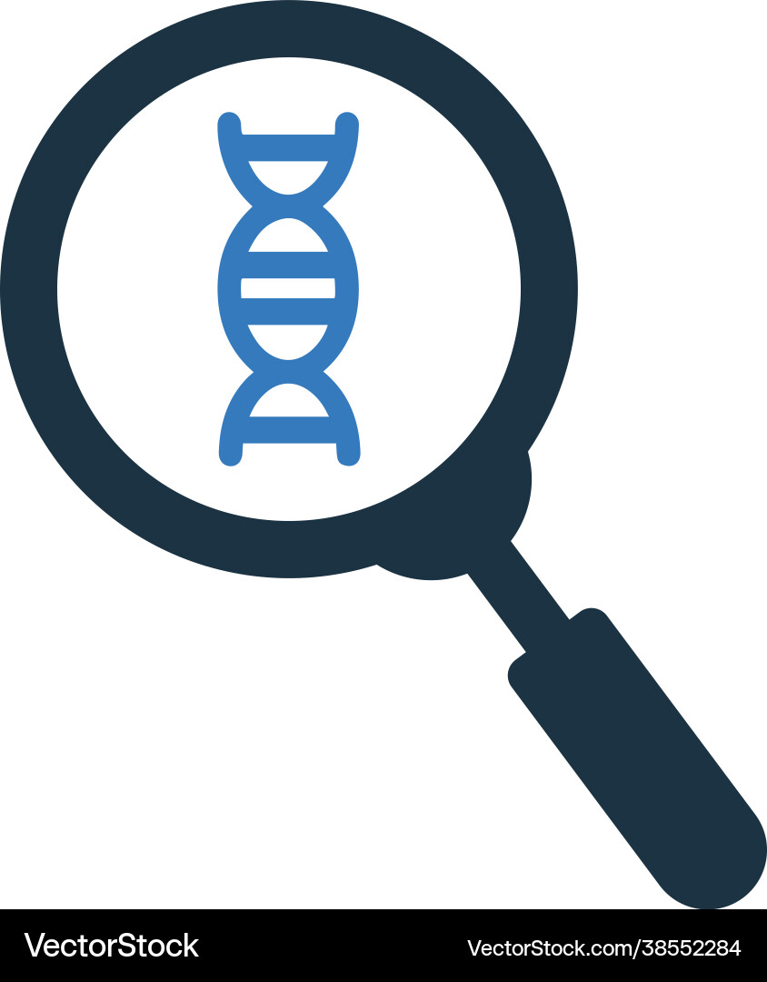 Dna search icon simple editable design isolated Vector Image