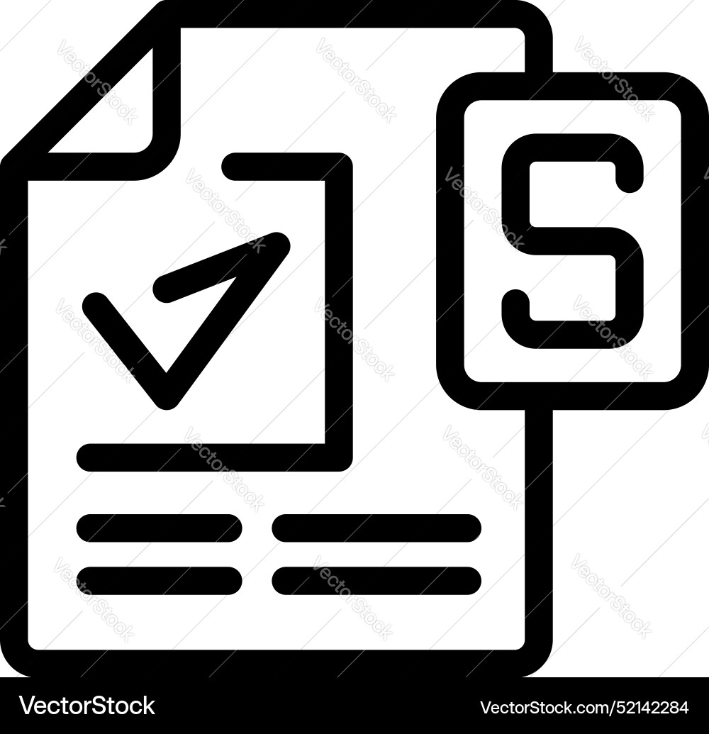 Document being saved with s extension icon Document being saved with s extension icon vector image