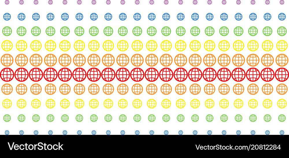 Globe shape halftone spectral array vector image