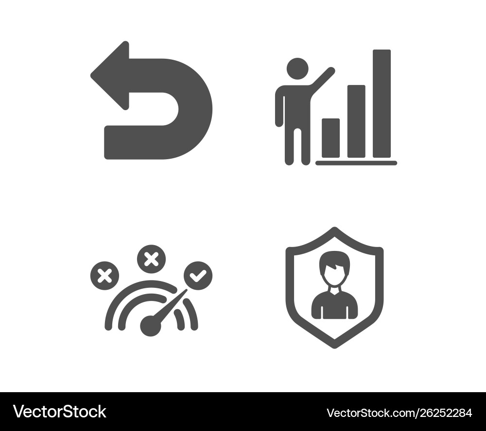 Graph chart undo and correct answer icons Graph chart undo and correct answer icons vector image