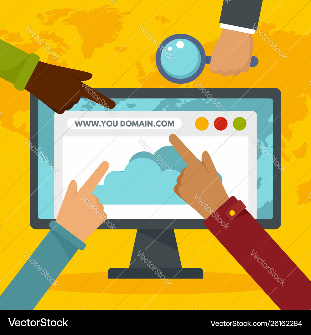 HTTP Domain Concept - Flat Style Vector Image